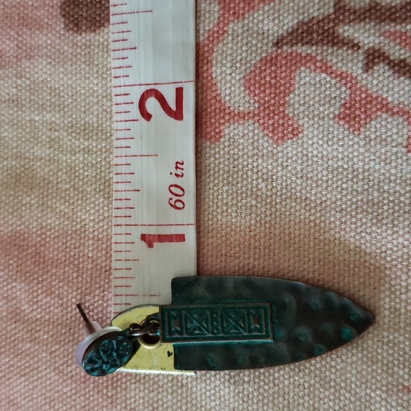 Tribal Arrow Earrings Native American Arrowhead Style - Picture 7 of 9